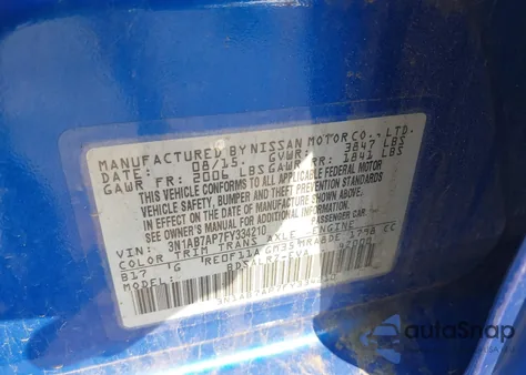 2015 Nissan Sentra Sr from USA, damaged, VIN 3N1AB7AP7FY334210